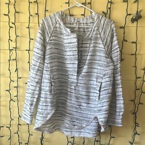 Free people Striped Gray and White top